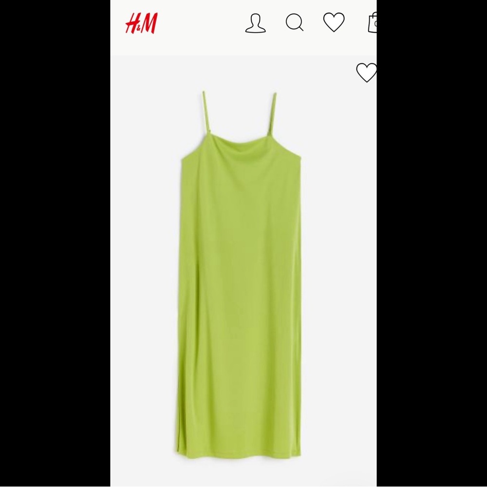 H&M green slip dress